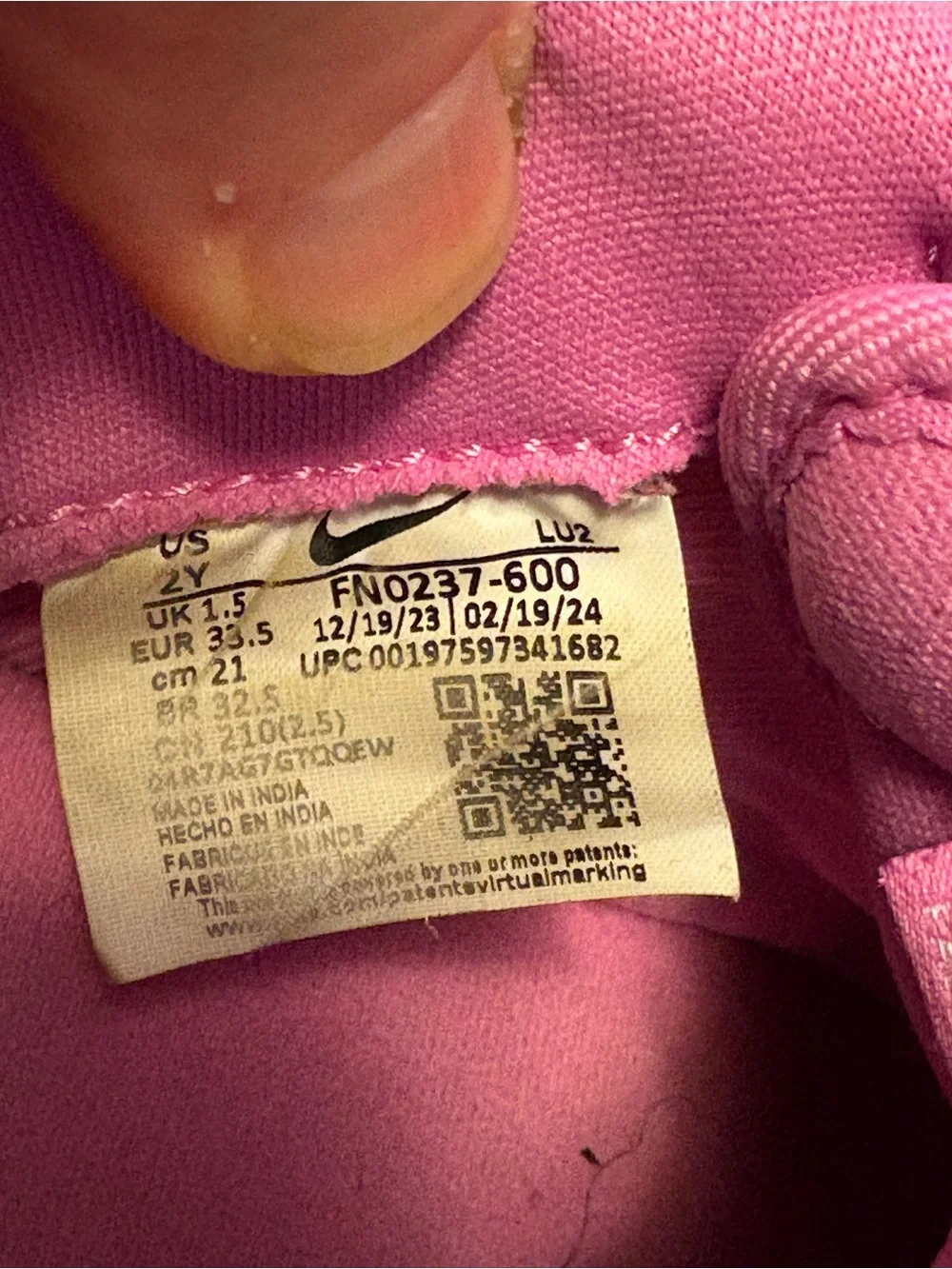 Nike Force 1 Low EasyOn PS 'Playful Pink' (FN0236-600) Kid’s 2Y
